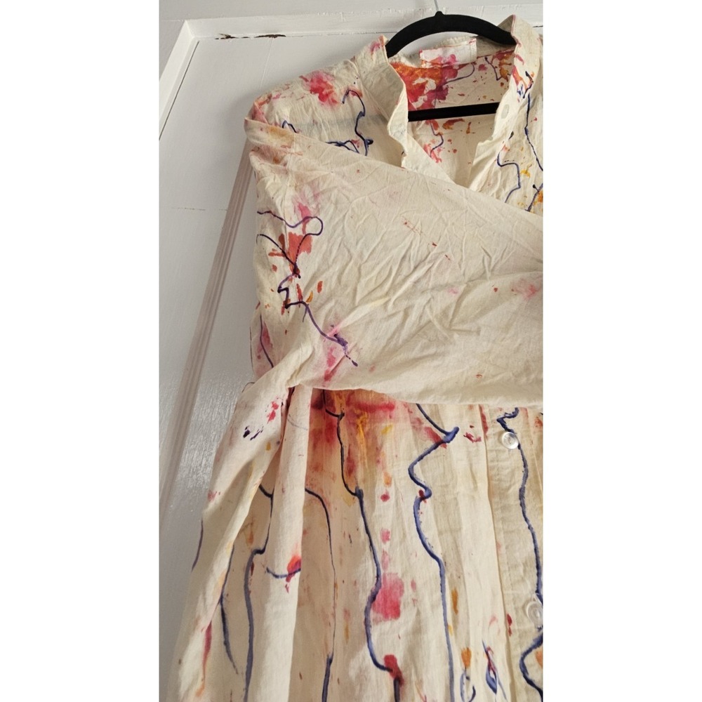 n.michautouchkine creations Pacific painted original shirt dress O/S - Picture 6 of 7